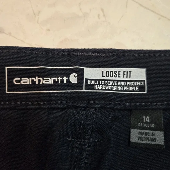 Women's Carhartt Rugged Flex Loose Fit Canvas Work Pants Navy Size 14 NEW 36x31 - Picture 4 of 7